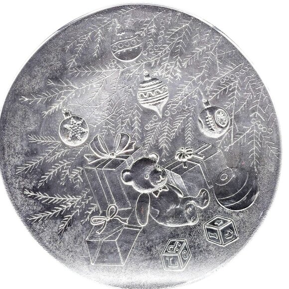 Vintage Glass Plate With Teddy Bear Gifts & Christmas Ornaments Engraving - Picture 1 of 8